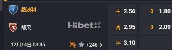 意甲 03:45  恩波利[10] - 都灵[12]